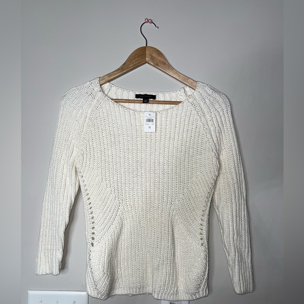 Ann Taylor Cream Knit Sweater